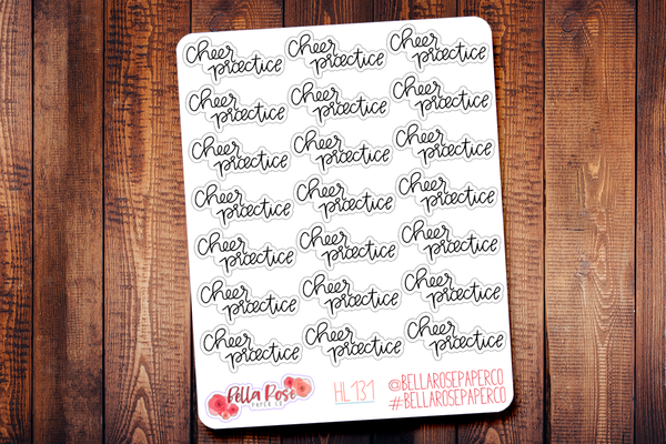 Cheer Practice Hand Lettering Planner Stickers HL131