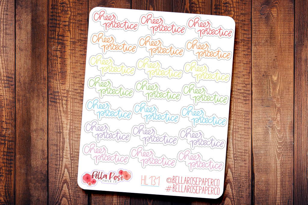 Cheer Practice Hand Lettering Planner Stickers HL131