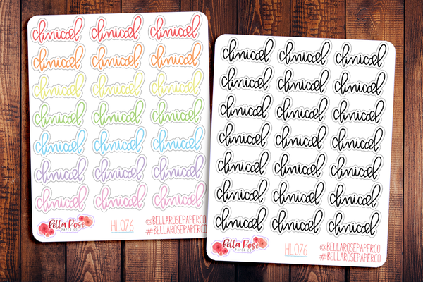 Clinical Hand Lettering Planner Stickers HL076