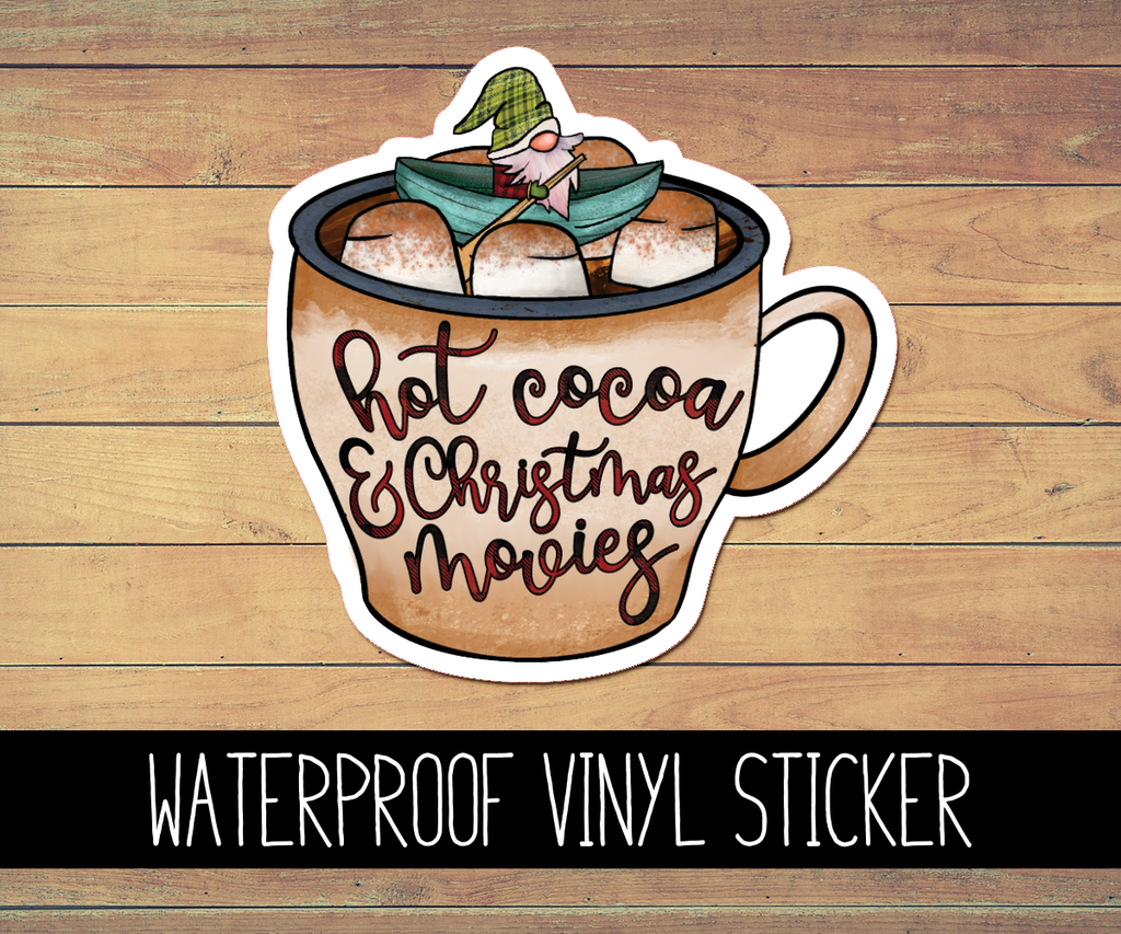 Cocoa & Christmas Movies Vinyl Waterproof Sticker
