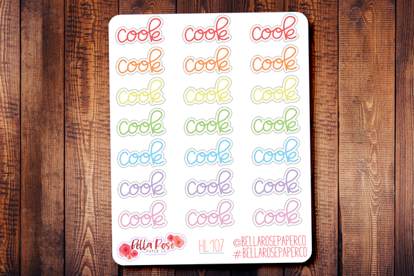 Cook Hand Lettering Planner Stickers HL107
