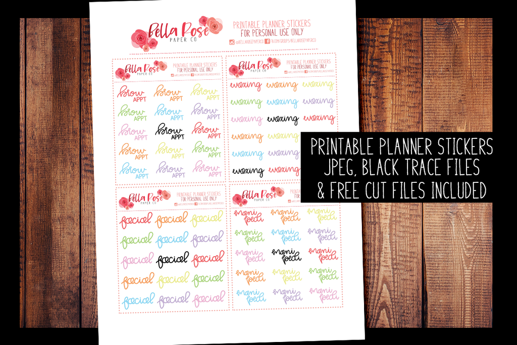 Cosmetic Appointments Hand Lettered Planner Stickers | PRINTABLE PLANNER STICKERS