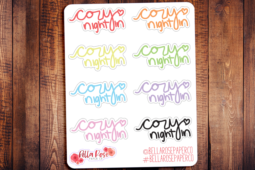 Cozy Night In Doodle Hand Drawn Planner Stickers