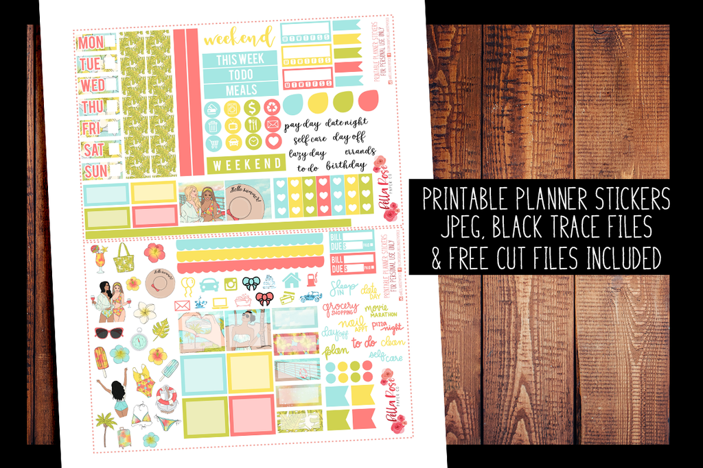 Cruise Vacation Hobonichi Weeks Kit | PRINTABLE PLANNER STICKERS