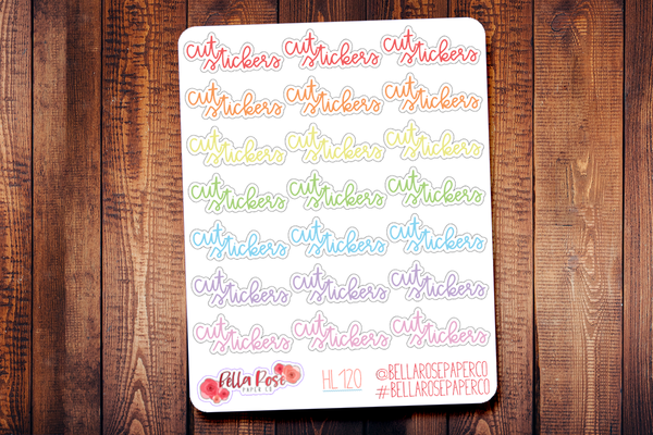 Cut Stickers Hand Lettering Planner Stickers HL120