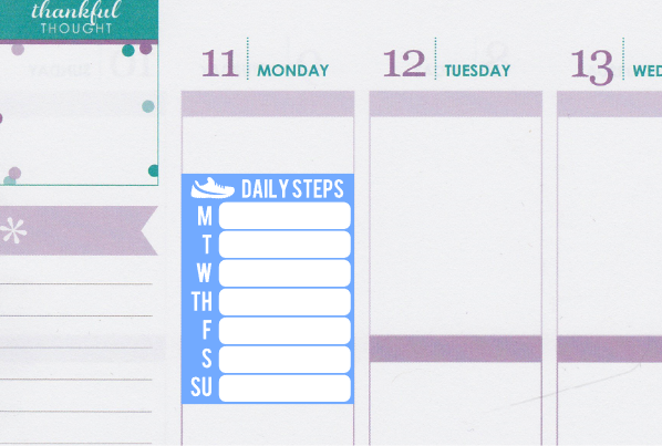 Weekly Steps FitBit Tracking Planner Stickers