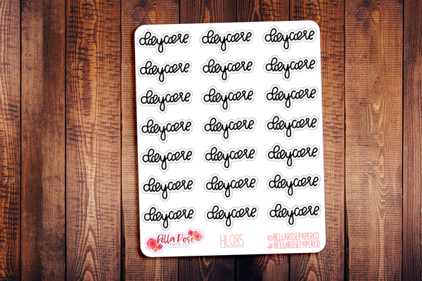 Daycare Hand Lettering Planner Stickers HL085
