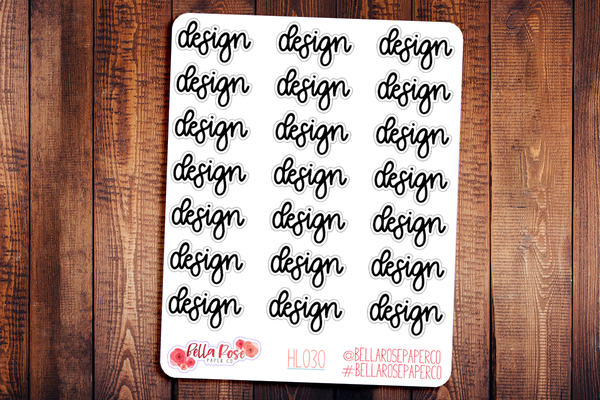 Design Hand Lettering Planner Stickers HL030