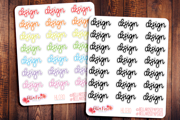 Design Hand Lettering Planner Stickers HL030