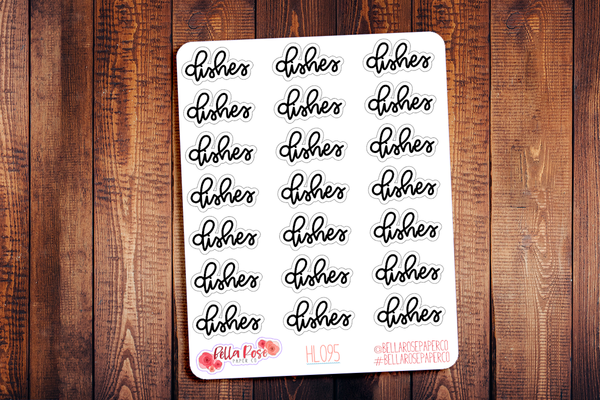 Dishes Hand Lettering Planner Stickers HL095