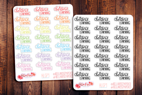 Distance Learning Hand Lettering Planner Stickers HL071