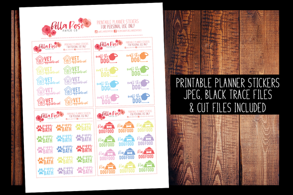 Dog Care Planner Stickers | PRINTABLE PLANNER STICKERS