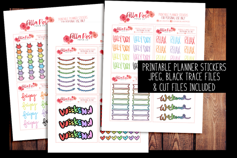 Doodle Hand Drawn Planner Stickers | PRINTABLE PLANNER STICKERS
