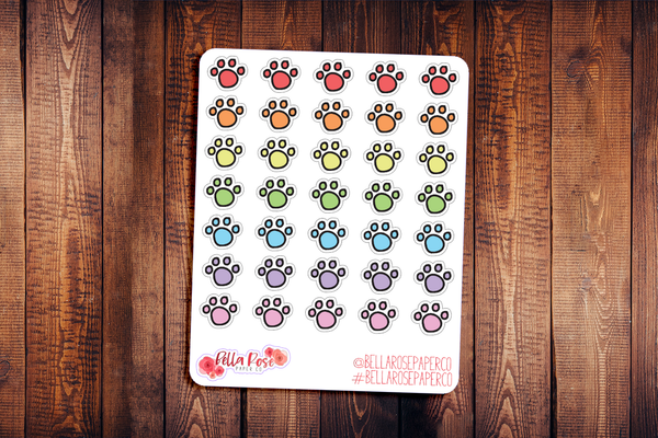 Paw Doodle Icon Hand Drawn Planner Stickers