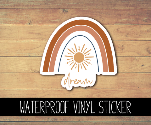 Dream Boho Rainbow Vinyl Waterproof Sticker