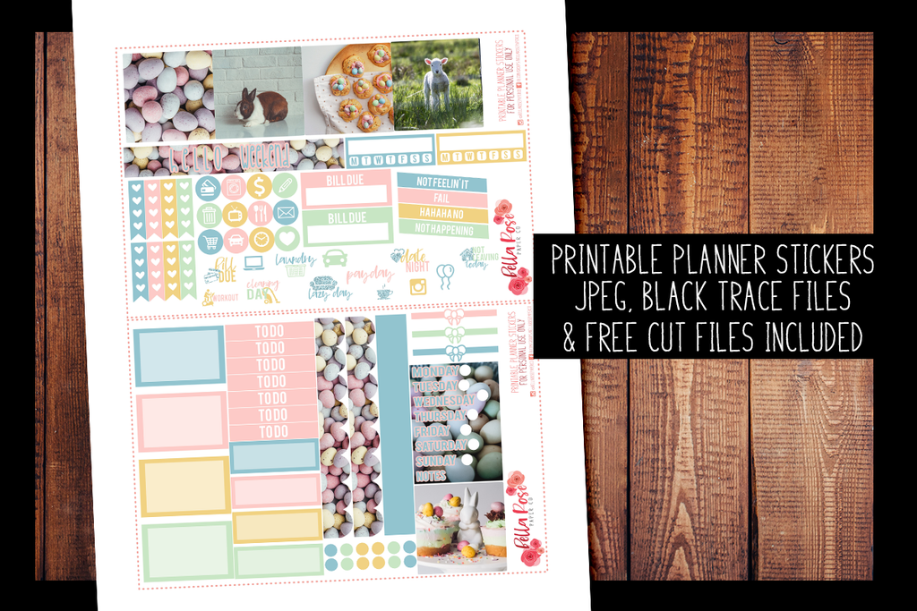 Easter Photo Mini Happy Planner Kit | PRINTABLE PLANNER STICKERS