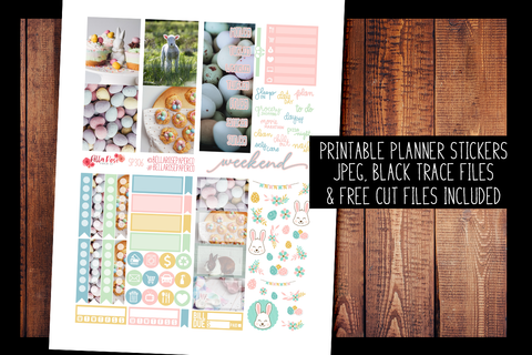 Easter Day Photo Mini Planner Kit | PRINTABLE PLANNER STICKERS