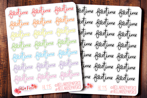 Facetime Hand Lettering Planner Stickers HL115