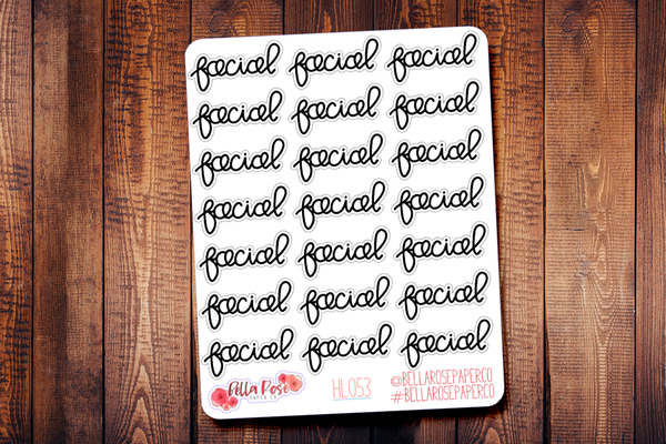 Facial Lettering Planner Stickers HL053