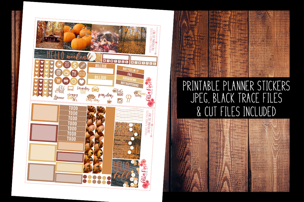 Autumn Photography Mini Happy Planner Kit | PRINTABLE PLANNER STICKERS