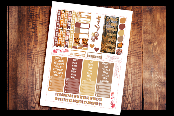Autumn Photography Happy Planner Kit | PRINTABLE PLANNER STICKERS