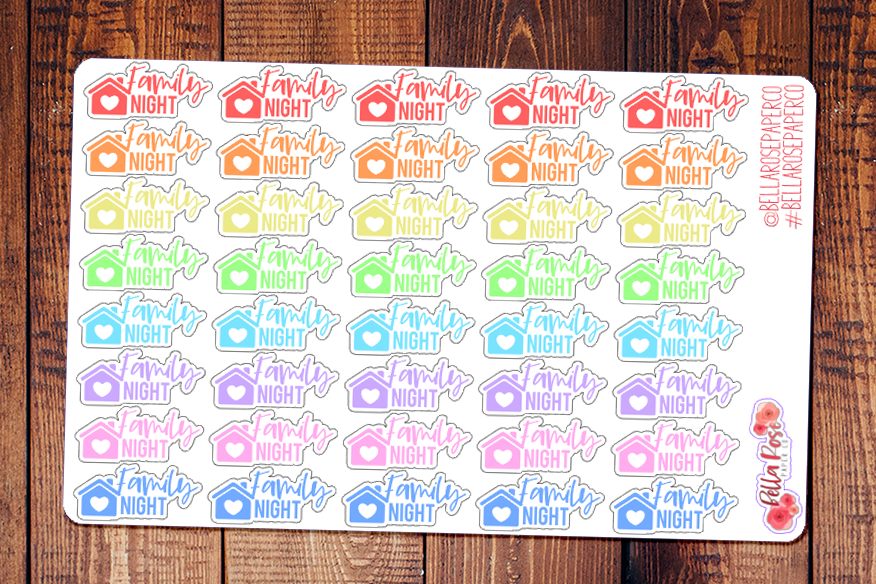 Family Night Lettered Planner Stickers DI003