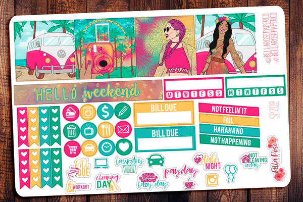 Summer Festival Mini Happy Planner Sticker Kit SP209