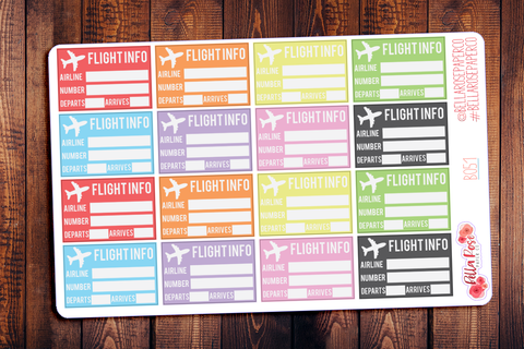 Flight Tracker Planner Stickers B053