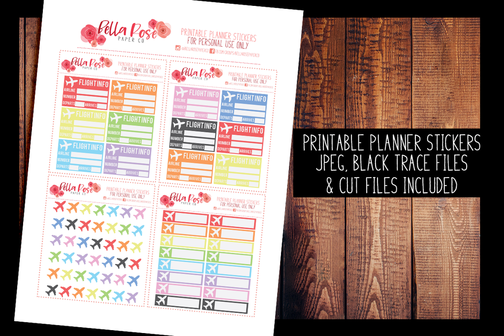 Flight Tracker Planner Stickers | PRINTABLE PLANNER STICKERS