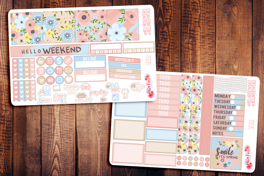 Spring Florals Mini Happy Planner Sticker Kit SP203