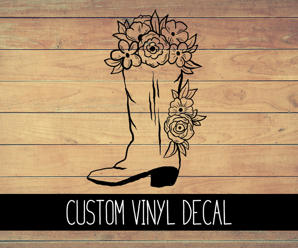 Western Floral Boot Vinyl Decal