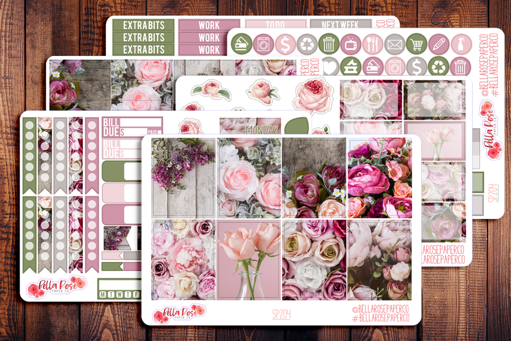 Vintage Floral Photo Planner Sticker Kit SP204