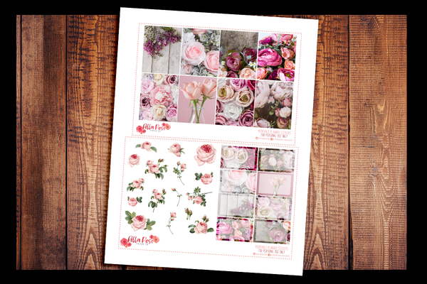 Vintage Floral Photo Planner Kit | PRINTABLE PLANNER STICKERS