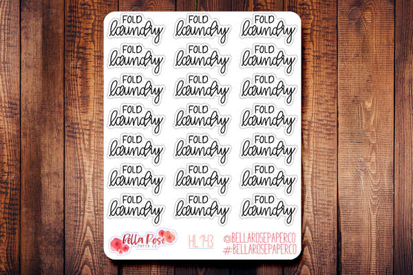 Fold Laundry Hand Lettering Planner Stickers HL143