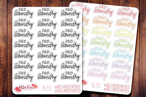 Fold Laundry Hand Lettering Planner Stickers HL143