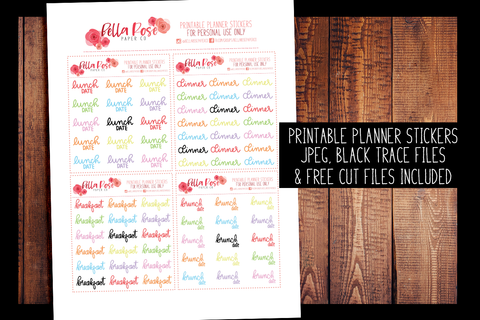 Foods Hand Lettered Planner Stickers | PRINTABLE PLANNER STICKERS