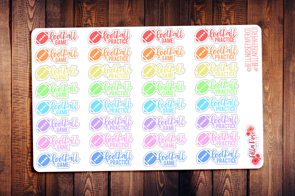 Football Game and Football Practice Lettering Planner Stickers DI091