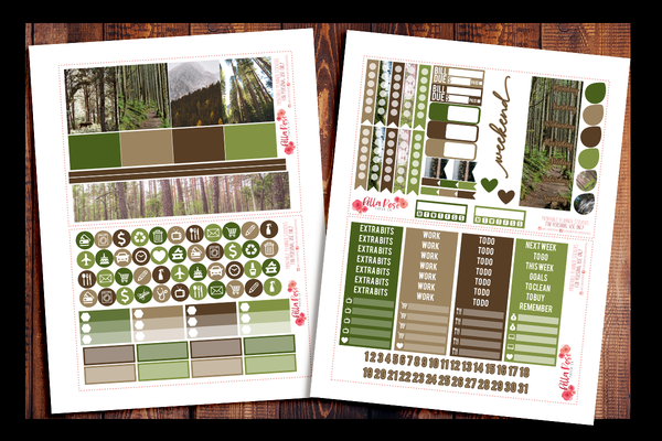 Forest Friends Happy Planner Kit | PRINTABLE PLANNER STICKERS