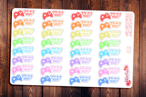 Gaming Night Lettered Planner Stickers DI038