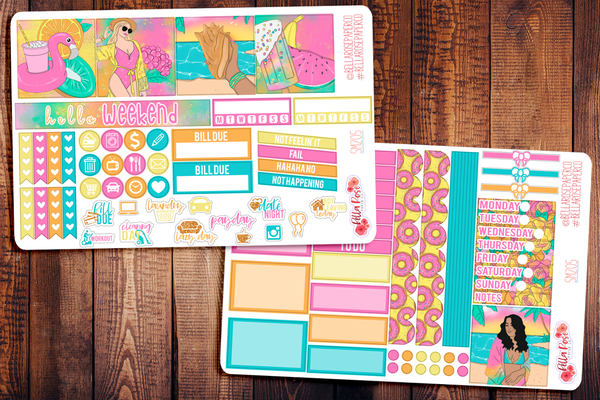 Summer Getaway Mini Happy Planner Sticker Kit SM205