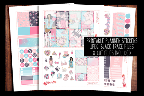 Girls' Night In Happy Planner Kit | PRINTABLE PLANNER STICKERS