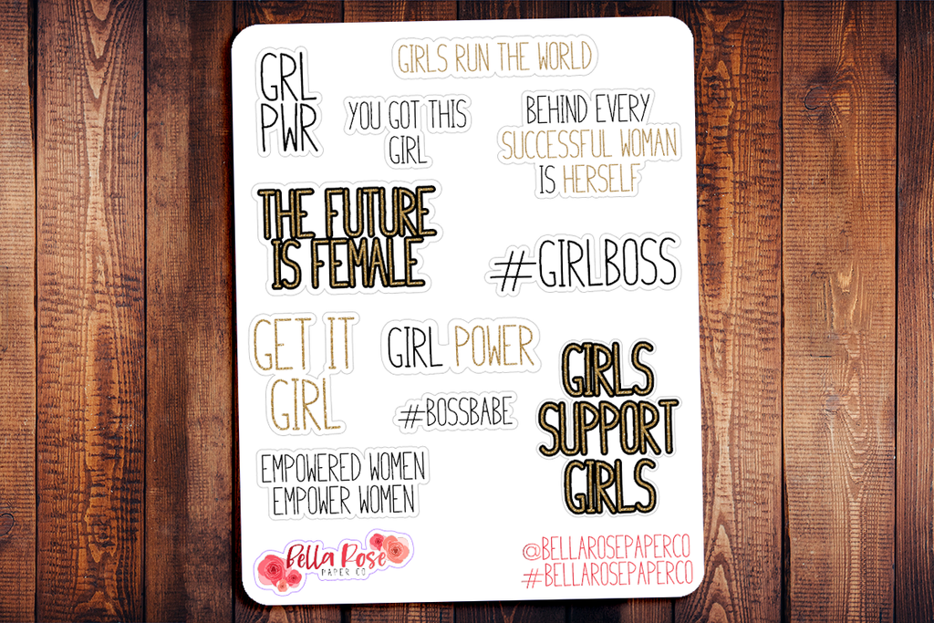 Girl Power Quotes Planner Stickers BD002