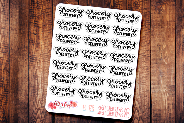 Grocery Delivery Hand Lettering Planner Stickers HL128