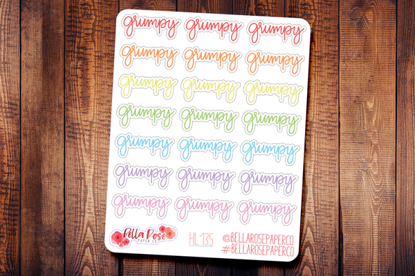 Grumpy Hand Lettering Planner Stickers HL135