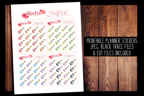 Guitar Planner Stickers | PRINTABLE PLANNER STICKERS