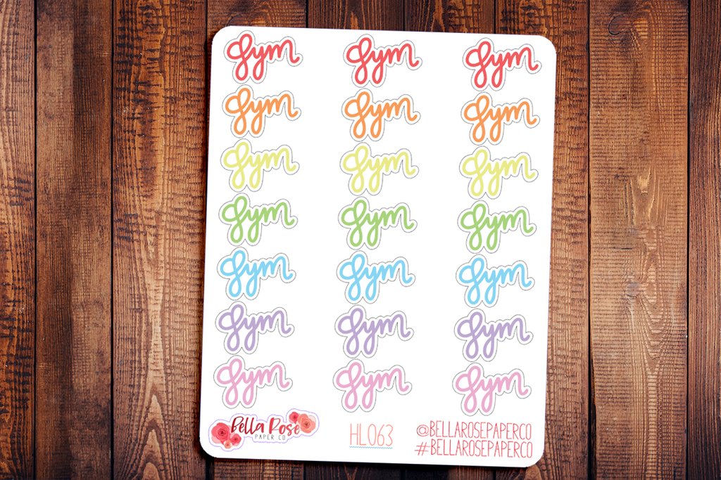 Gym Lettering Planner Stickers HL063