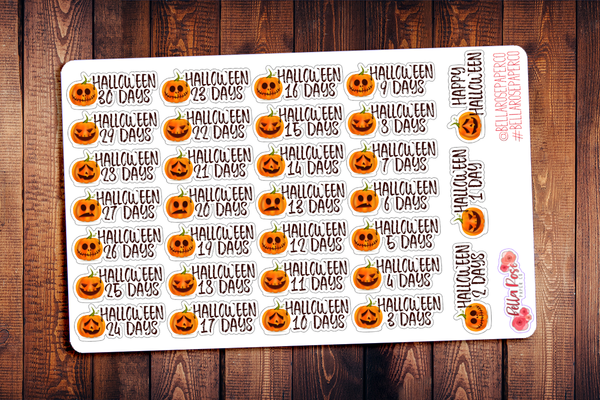 Halloween Countdown Planner Stickers F006