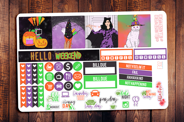 Happy Halloween Mini Happy Planner Sticker Kit F302