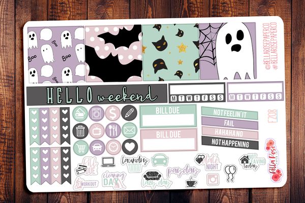 Pastel Halloween Mini Happy Planner Sticker Kit F208
