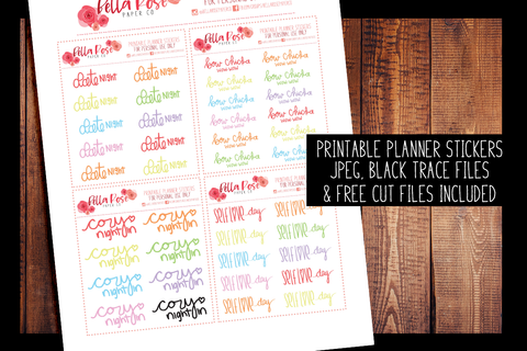 Hand Lettered Doodle Planner Stickers | PRINTABLE PLANNER STICKERS